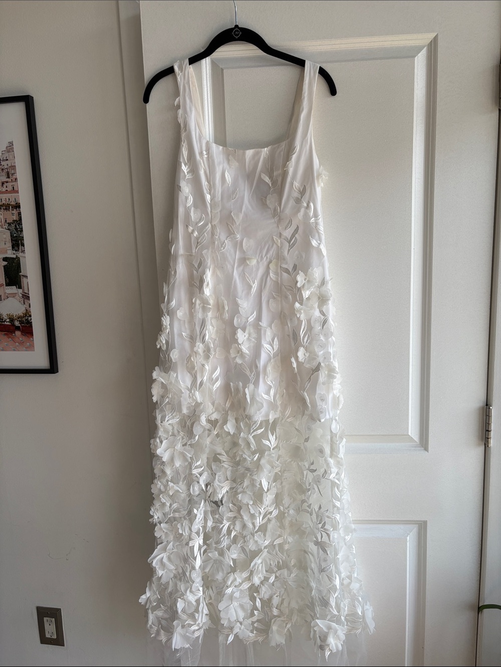 Show Me Your Mumu Stephanie - White Floral Appliqué Sleeveless Midi Dress
